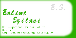 balint szilasi business card